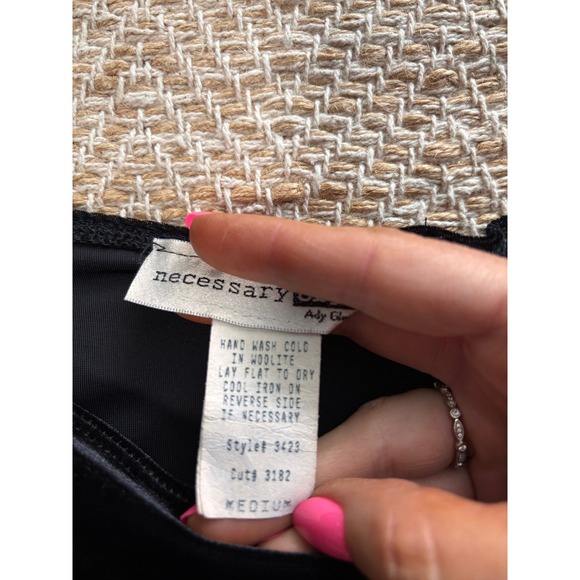 Necessary Objects Vintage Black Velvet Maxi Dress Mesh Cap Sleeve Square Neck M - Picture 5 of 9